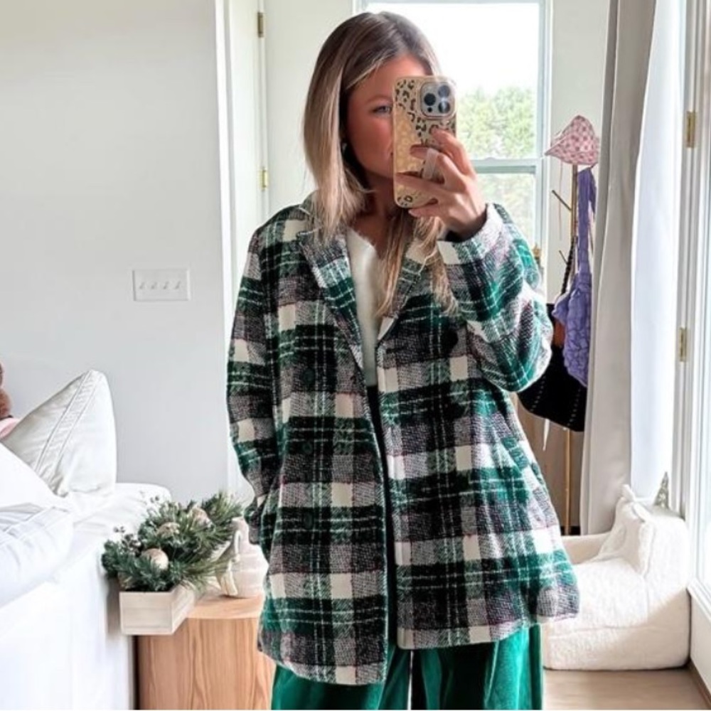 Plaid dad coat